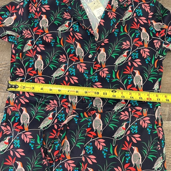 NWT Boden Collar Detail Cropped Jumpsuit -French Navy - Berry Bird  Size 4P - Picture 16 of 16